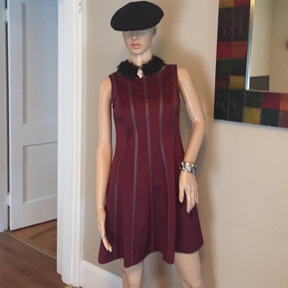Ann Taylor Burgundy Midi Dress